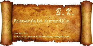 Bienenfeld Kurszán névjegykártya